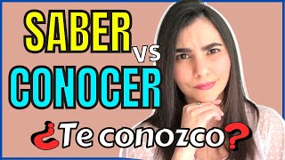 Saber vs Conocer in Spanish  To know in Spanish [upl. by Perusse]