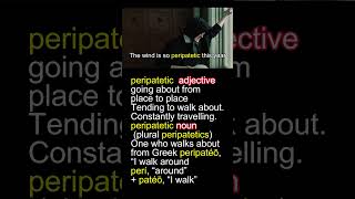 Word of the Day peripatetic Cinematic Tutorial vocabulary educational shorts [upl. by Aremat673]