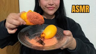 ASMR español comiendo MANGOS JUGOSOS 🥭 con tamarindo y chilito MIGUELITO 😝🤤 [upl. by Anaz]