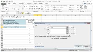 Excel amortization The SYD function [upl. by Norty]