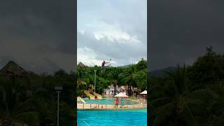 Powerful kick from the water slide💦⚽️🚀 [upl. by Norted]