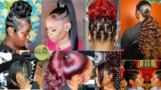 NATURAL WEAVE PONYTAIL HAIRSTYLES FOR BLACK HAIRPROTECTIVE HAIRSTYLES 20242025 [upl. by Christmann]