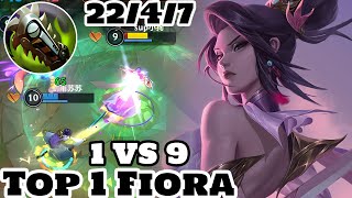 Wild Rift Fiora  Top 1 Fiora Gameplay Rank Challenger [upl. by Morissa98]