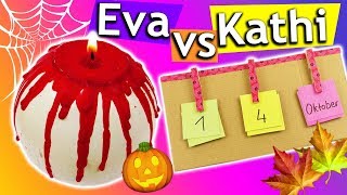 DIY Herbstferien Idee  Kalender vs Halloween DIY für den Herbst  Kathi amp Evas Ideen Challenge 183 [upl. by Kushner]