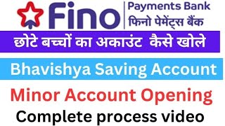 How to open account in Fino Payments BankFino payment bank minor account opening [upl. by Dadelos118]