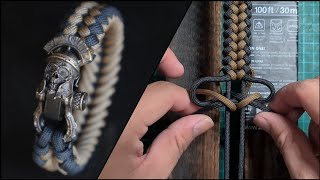 How to make Sanctified Knot Paracord Bracelet with Bead and Shackle Buckle Bracelet By ThreeBrclt [upl. by Masson]