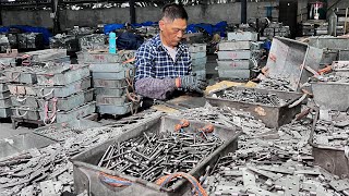 How Millions of Door Hinges are Produced in a Chinese Stainless Steel Factory [upl. by Ecinue]