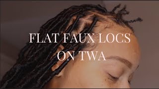 How To Do Flat Faux Locs on TWA Rubber Band Method  Beginner Friendly Faux Locs [upl. by Lurleen]