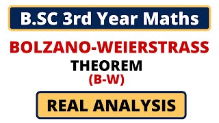 BolzanoWeierstrass Theorem For Sequences  BSC 3rd Year Maths  Real Analysis  Sequences [upl. by Llennol]