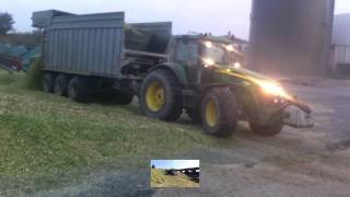 Maize silage been harvested for 2 biogas anlages germany [upl. by Forward]