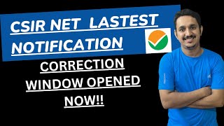 CSIR NET LATEST NOTIFICATIONS CSIR NTA CORRECTION WINDOW OPENED CSIR NETDEC 2023  PRADEEP RAWAT [upl. by Jehoash]