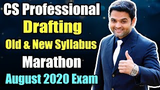 CS Professional Drafting Marathon for August 2020  Revision for NEW amp OLD Syllabus [upl. by Livvy]