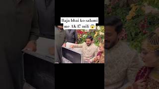 Rajab bhai ko  AK47 Salami  me mili 😱🙉 rajabfamliy Ak47Gun shortviral [upl. by Alehcim]