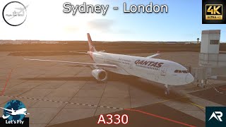 Sydney to London Qantas A330  Full Flight  RFS Real Flight Simulator Gameplay [upl. by Aneela]