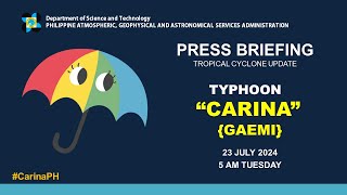 Press Briefing Typhoon CarinaPH GAEMI  500 AM Update July 23 2024  Tuesday [upl. by Bethel625]