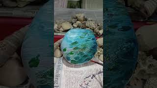 Water lily painting on Stone 🌸 [upl. by Leila]