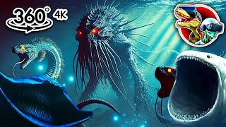 360 Fastest Sea Monsters Size Comparison  360 video 4K [upl. by Uaeb847]