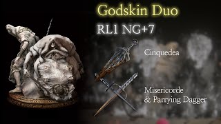 Elden Ring Daggers vs Godskin Duo RL1 NG7 Cinquedea Misericorde Parrying Dagger [upl. by Ettennyl]