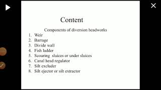 Irrigation engineering diversion head work [upl. by Anaili]