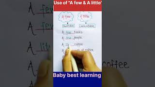 Use of A littleA fewUse of A little vs A Fewenglish englishgrammar babybestlearning shorts [upl. by Oluap116]