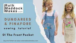 Dungaree and Pinafore Sewing Pattern Tutorial  01 The Pocket [upl. by Threlkeld326]