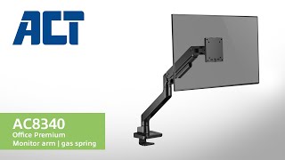 How to install ACT AC8340 Monitor arm Office Premium with gas spring [upl. by Myer]