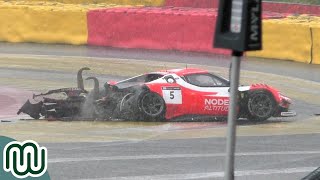 🇧🇪 24H Series 2024 HARD CRASH Nicolò Rosi Ferrari GT3 at 12H of SpaFrancorchamps [upl. by Kenweigh878]