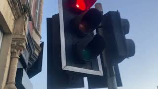 British Mellor Fake Microsense Pelican Crossing in Grangetown Cardiff in Evening at 845 pm [upl. by Eynenihc133]