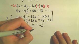 Systems of Linear Equations  Inconsistent Systems Using Elimination by Addition  Example 1 [upl. by Atirb165]