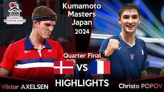 Viktor AXELSEN DEN vs Christo POPOV FRA  Kumamoto Masters Japan 2024 Badminton [upl. by Htebazil]