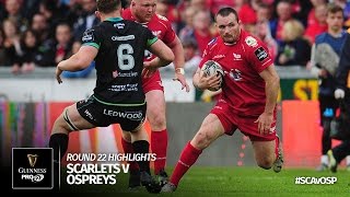 Round 22 Highlights Scarlets Rugby v Ospreys Rugby  201617 season [upl. by Yesdnik807]