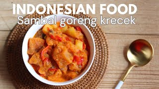 Indonesian Food Sambal Goreng Krecek Spicy Buffalo Skin DelicacyFood Video [upl. by Fancy]