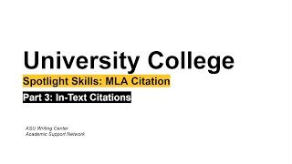 MLA Style and Citation InText Citations [upl. by Basia154]