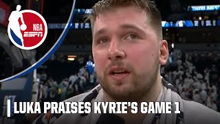 Luka Doncic praises Kyrie Irvings AMAZING Game 1 for the Mavs 🙌 He had us going  NBA on ESPN [upl. by Airuam330]