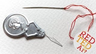 How to use a needle threader Craft Basics [upl. by Merna]