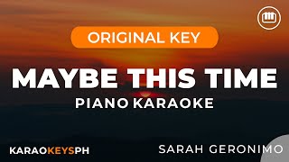 Maybe This Time  Sarah Geronimo Piano Karaoke [upl. by Ylecara658]