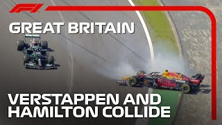 Verstappen amp Hamilton Collide At Silverstone  2021 British Grand Prix [upl. by Carey735]