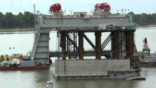 From precast yard to river bed Olmsted dam construction [upl. by Hoang]