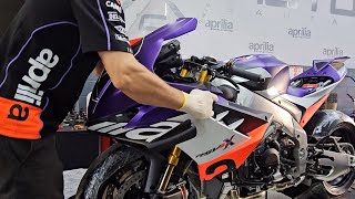 Aprilia RSV4 XTRENTA Unboxing • Prepping • Specs ☆ USA [upl. by Mazonson932]