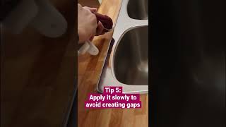 Caulking kitchen sink contactpaper diy 100waterproof moldfree sealant caulking kitchensink [upl. by Elenahc]