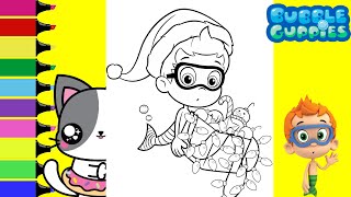 Coloring Bubble Guppies Nonny and Molly Christmas Fun Coloring Book Pages  Sprinkled Donuts JR [upl. by Dulcy]