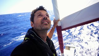 WOW Biggest Waves we Sailed in Greece Ep23 Downwind Sailing to Rhodes in Rough Seas  SV CUBA [upl. by Bailie]