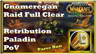 Gnomeregan Raid Parse Run Retribution Paladin WoW SoD [upl. by Kathie]