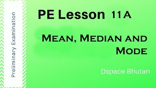 PE Lesson 11 Mean median and mode [upl. by Laro]