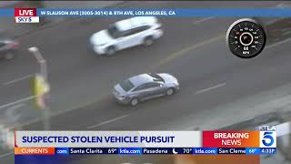 Authorities chase stolen vehicle suspect in LA County [upl. by Still]