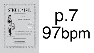 【1day1up】Stick Control p7 97BPM by tadaomi takemura [upl. by Guinn257]