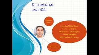 Determiners pre modifierspart 04 Premodifiers and postmodifiers in English [upl. by Eerehc909]