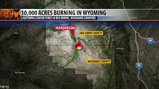 Wildfires ignite in Wyoming [upl. by Redmund]