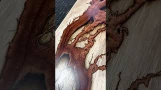 Fractal Burn Filled with Copper Colored Epoxy In Maple Wood woodworking epoxy [upl. by Nostrebor]