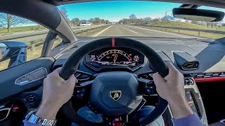 POV Novitec Lamborghini Huracan Tecnica on German Autobahn [upl. by Chloras]